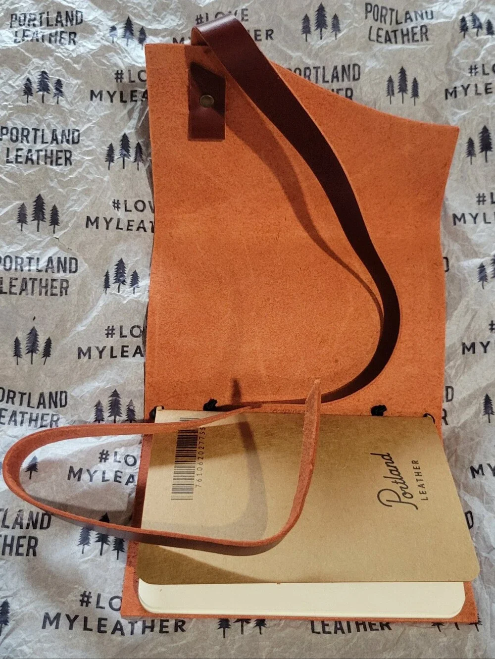 Portland Leather Goods Madrone Small Wrap Journal w/insert.